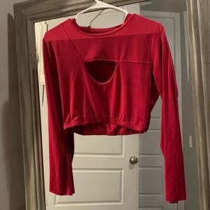 Red cropped top